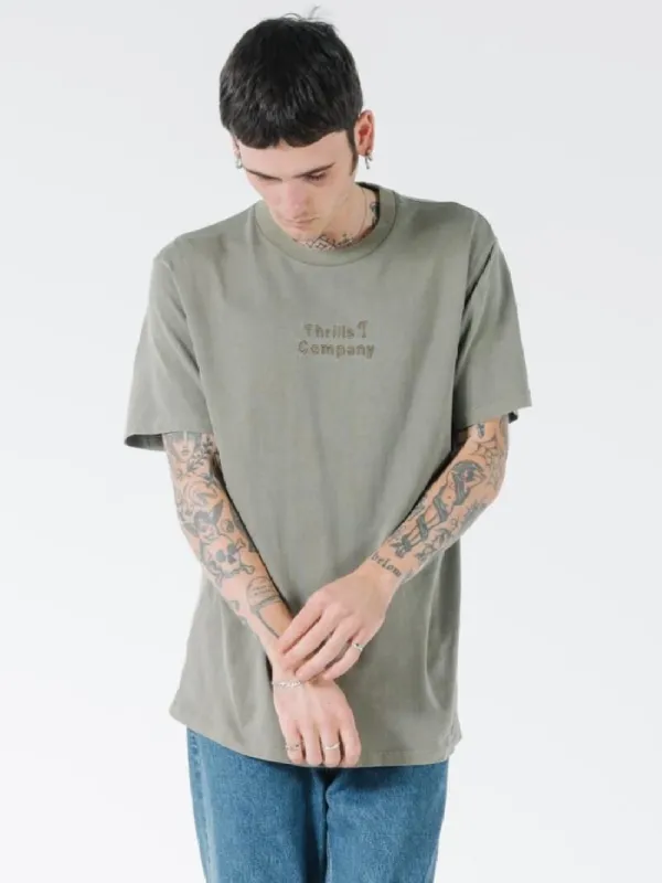 Tonal Stacked Thrills Company Merch Fit Tee - Desert sold by Thrills