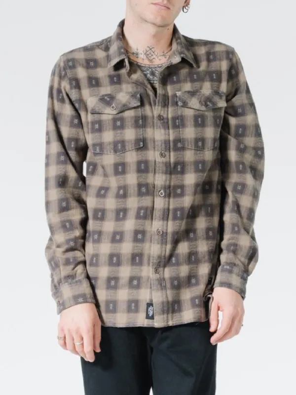 Liste Flannel Long Sleeve Shirt - Desert sold by Thrills