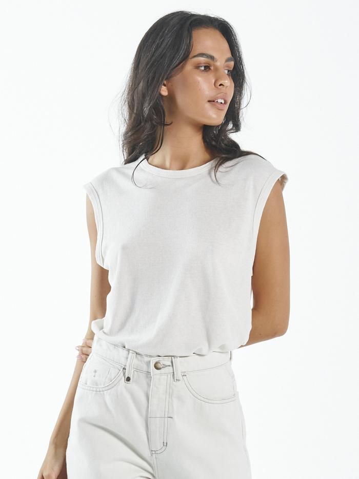 Hemp Paper Rib Tank - Tofu sold by Thrills