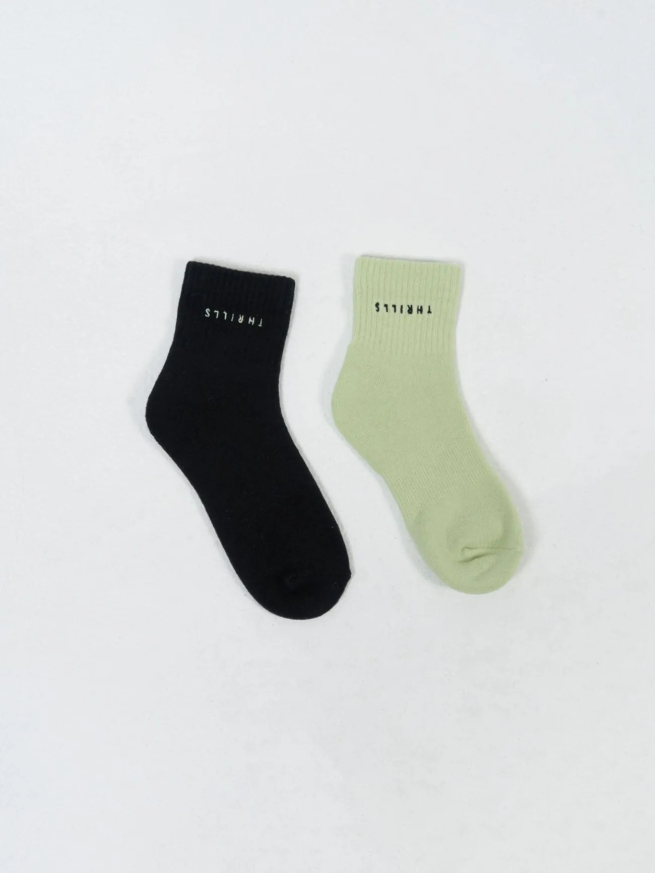 Minimal Thrills 2 Pack Socks - Pistachio-Merch Black sold by Thrills