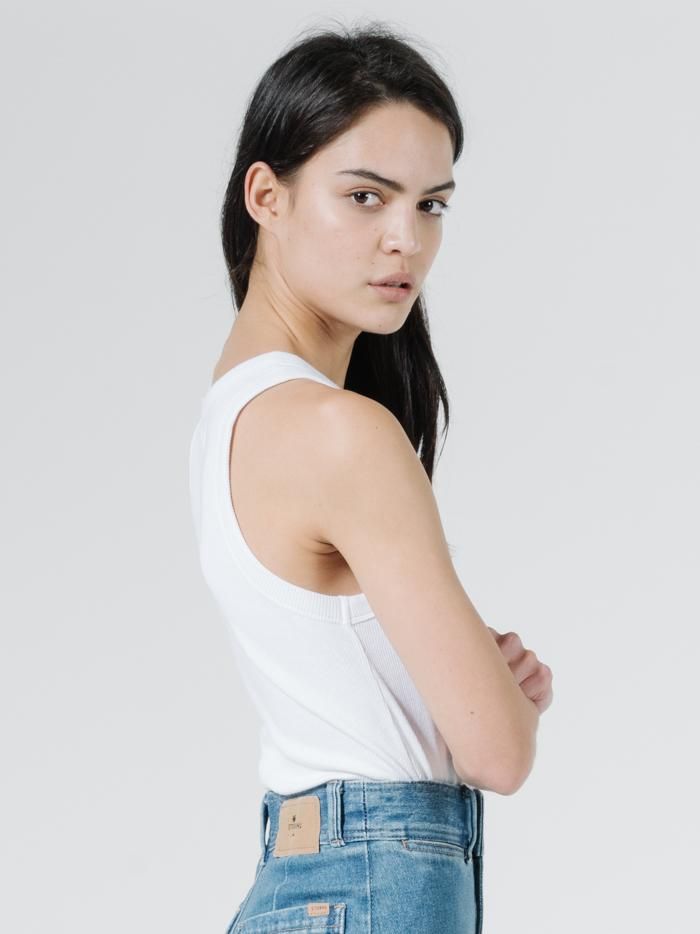 Amity Rib Tank - White sold by Thrills product image thumbnail 3