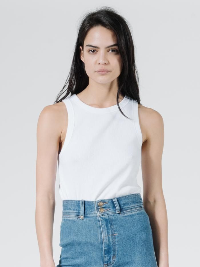 Amity Rib Tank - White sold by Thrills product image thumbnail 5