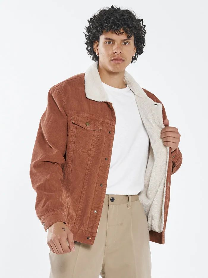 Sherpa Wanderer Cord Denim Jacket - Coffee sold by Thrills product image thumbnail 3