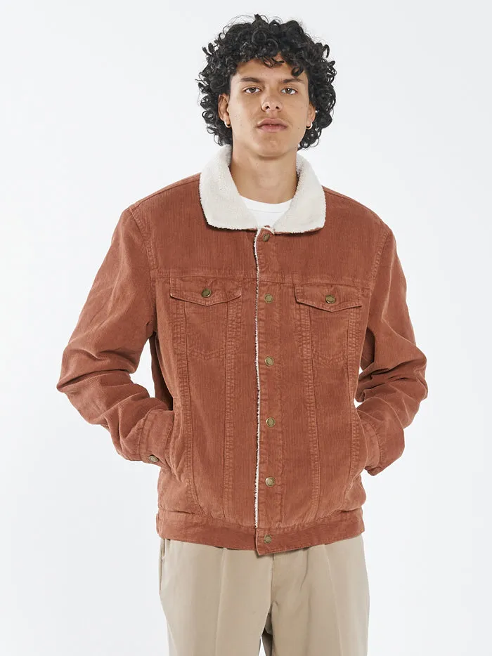 Sherpa Wanderer Cord Denim Jacket - Coffee sold by Thrills product image thumbnail 4