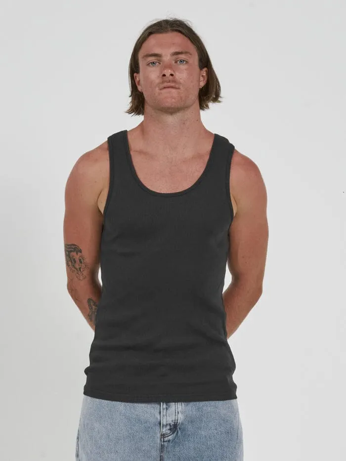 Endless Rib Tank - Washed Black sold by Thrills