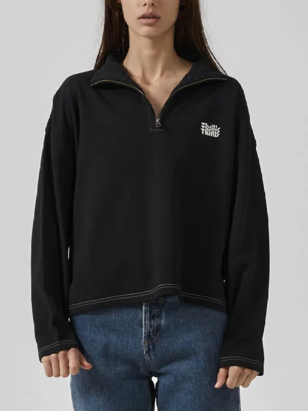 Infinite Thrills 3/4 Zip Pullover - Black sold by Thrills