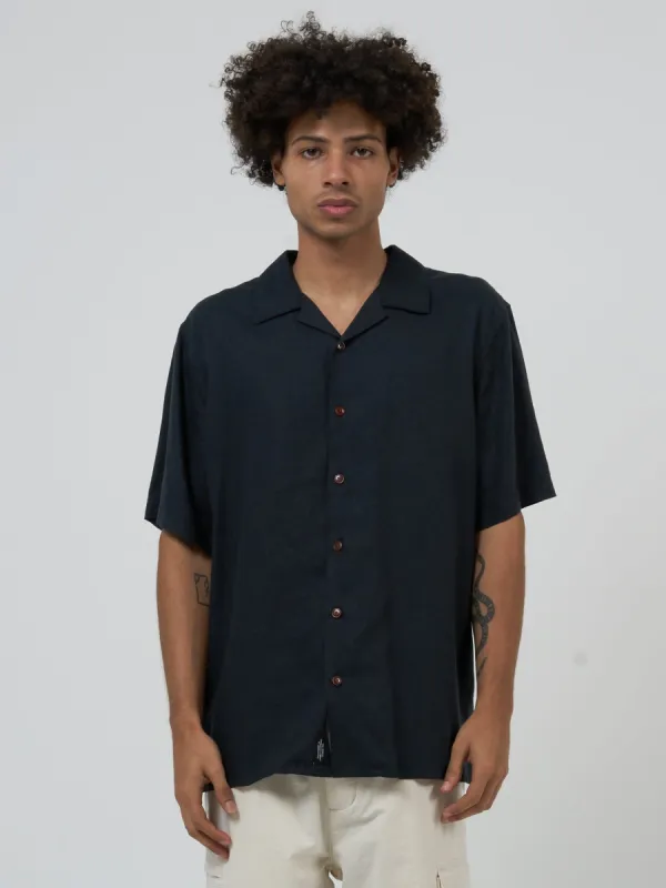 Hemp Minimal Thrills Bowling Shirt - Black sold by Thrills