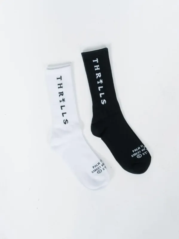 Palmed Thrills Company 2 Pack Sock - Black-White sold by Thrills