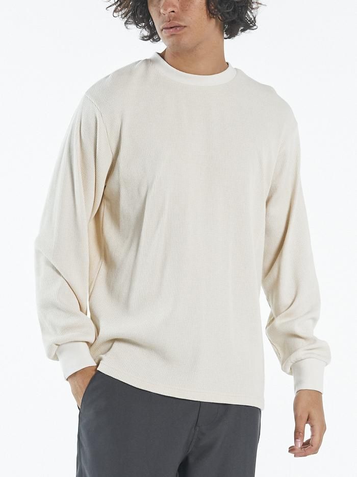 Waffle Long Sleeve Crew - Unbleached sold by Thrills product image thumbnail 3