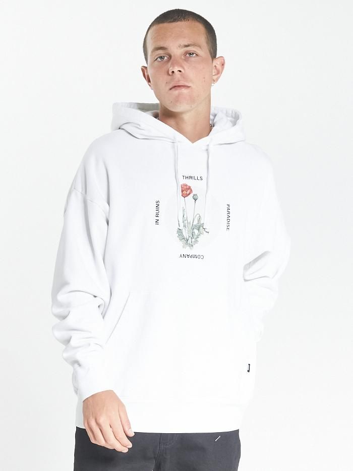Modern Lover Slouch Pull On Hood - White sold by Thrills