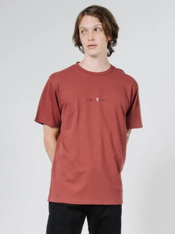 Tonal Palmed Thrills Merch Fit Tee - Burnt Red sold by Thrills
