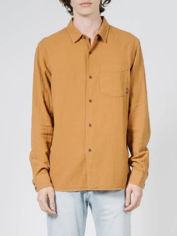 Dril Long Sleeve Shirt - Golden Brown sold by Thrills