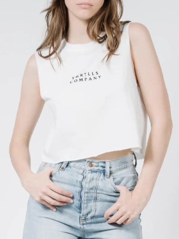 Palmed Thrills Company Crop Muscle - Dirty White sold by Thrills