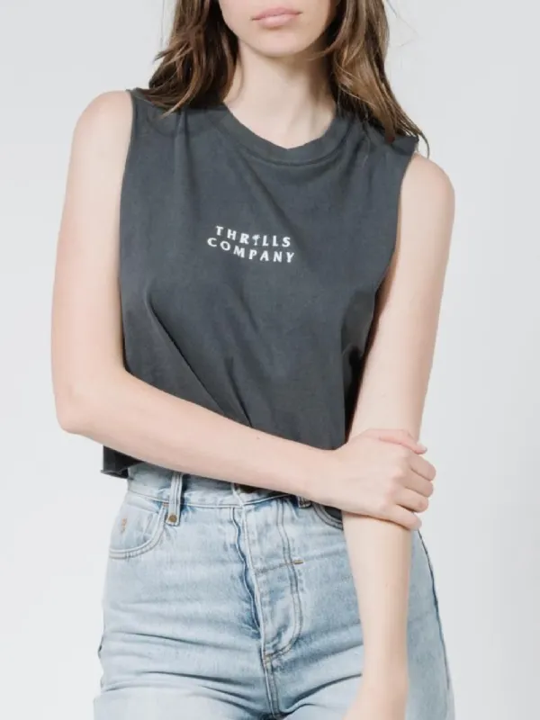 Palmed Thrills Company Crop Muscle - Merch Black sold by Thrills