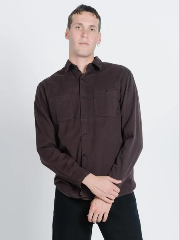 Pocket Canyon Long Sleeve Shirt - Postal Brown sold by Thrills