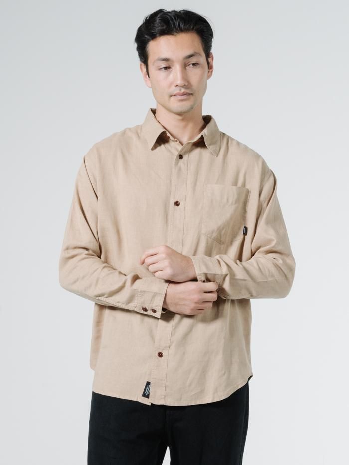 Minimal Thrills Oversized Long Sleeve Shirt - Washed Tan sold by Thrills product image thumbnail 3