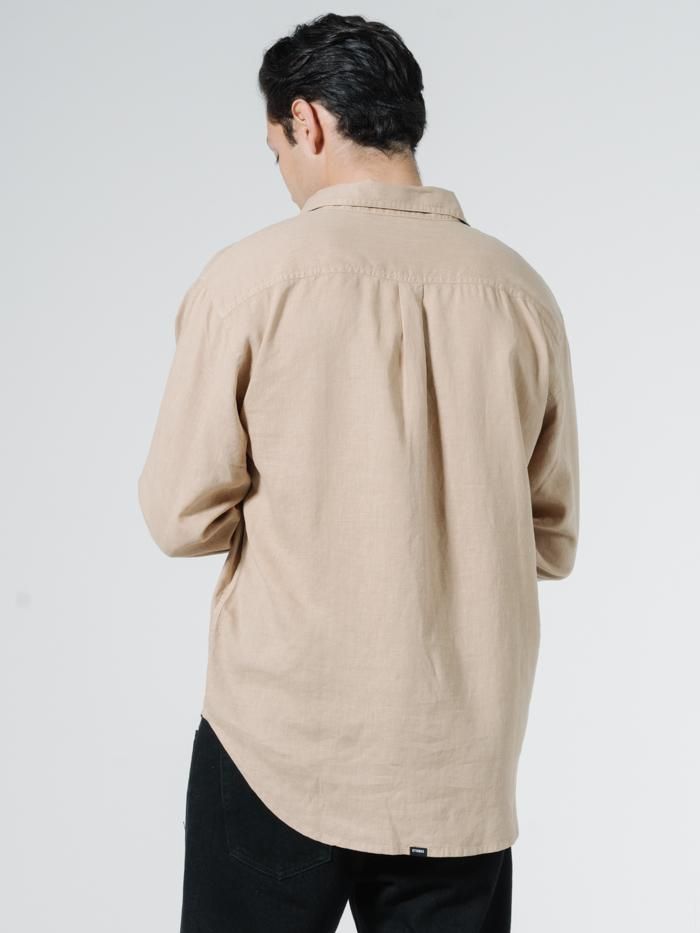 Minimal Thrills Oversized Long Sleeve Shirt - Washed Tan sold by Thrills product image thumbnail 2