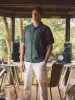 Hemp Minimal Thrills Bowling Shirt - Deep Emerald sold by Thrills