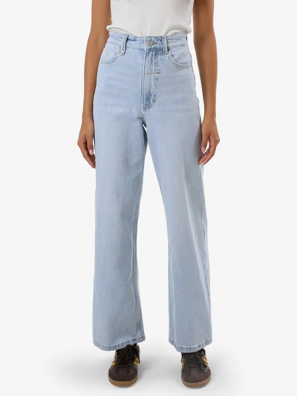 Holly High Rise Stretch Wide Jean - Light Ash Blue sold by Thrills