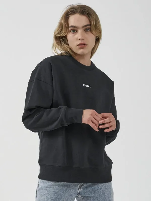Minimal Thrills Slouch Crew - Washed Black sold by Thrills