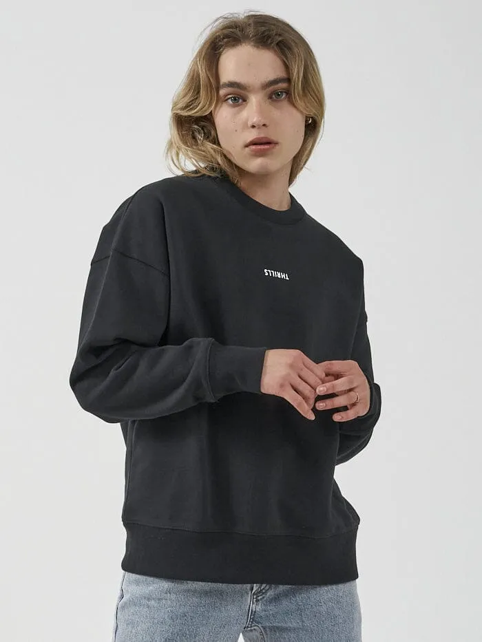 Minimal Thrills Slouch Crew - Washed Black sold by Thrills