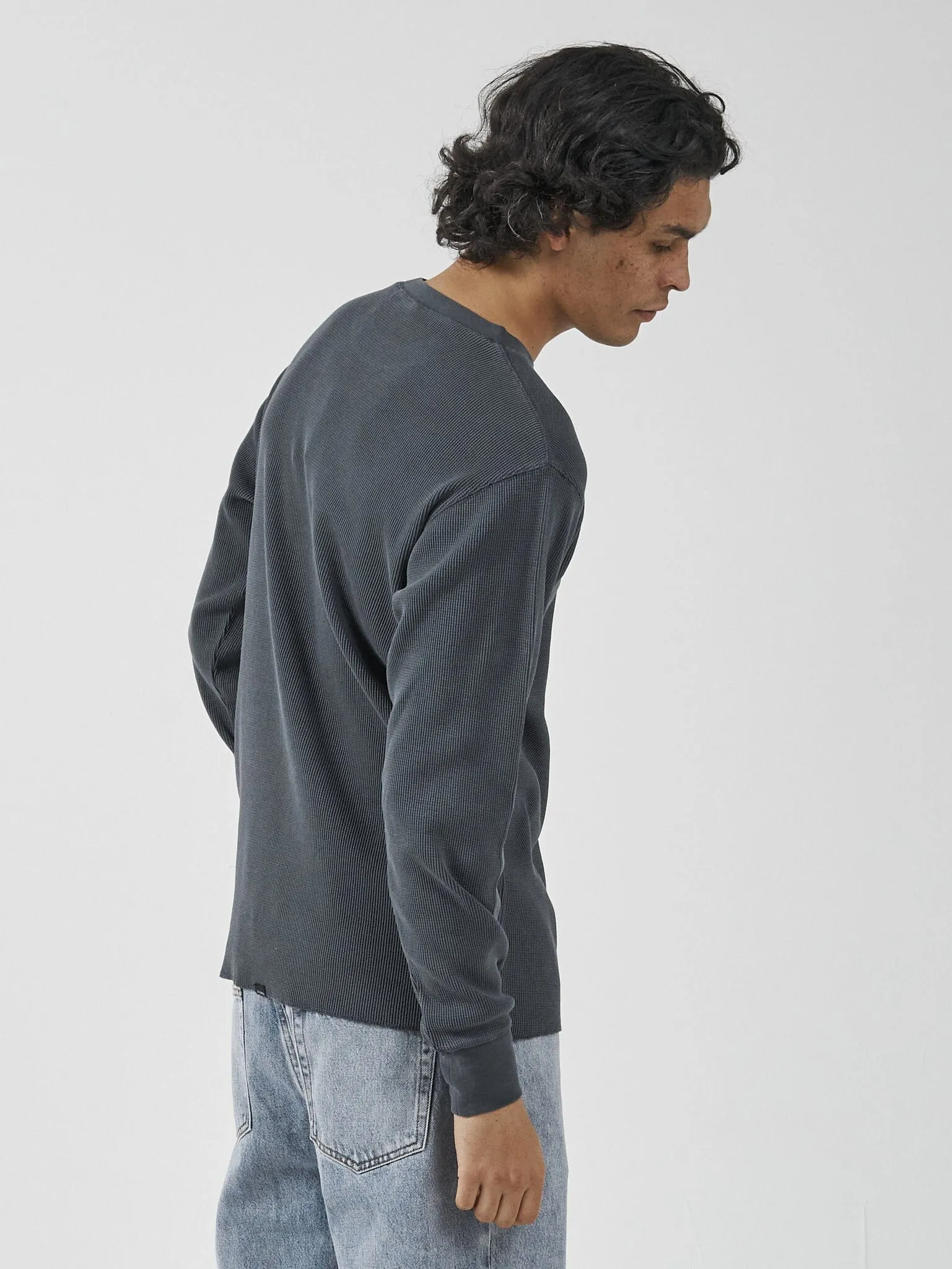 Thrills Union Waffle Long Sleeve - Petrol sold by Thrills product image thumbnail 2
