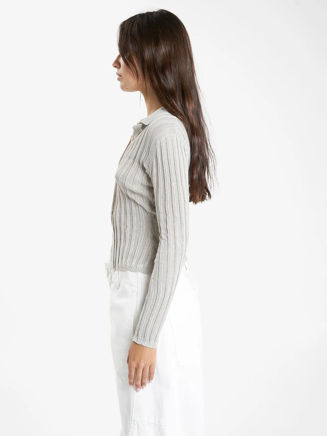 Delphine Knit Cardigan - Oyster Grey sold by Thrills product image thumbnail 3