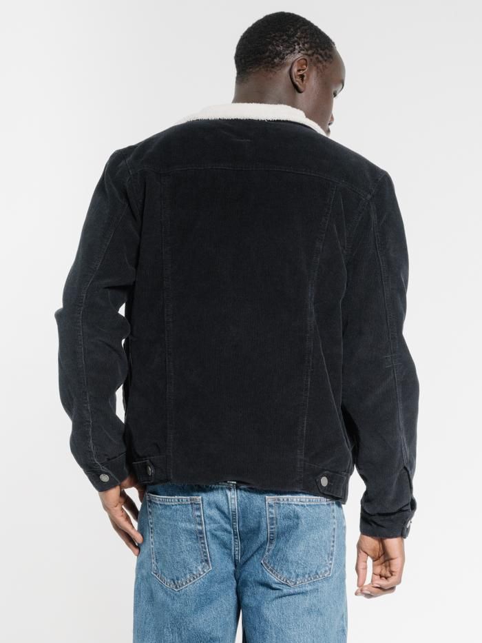 Sherpa Wanderer Corduroy Denim Jacket - Black sold by Thrills product image thumbnail 2