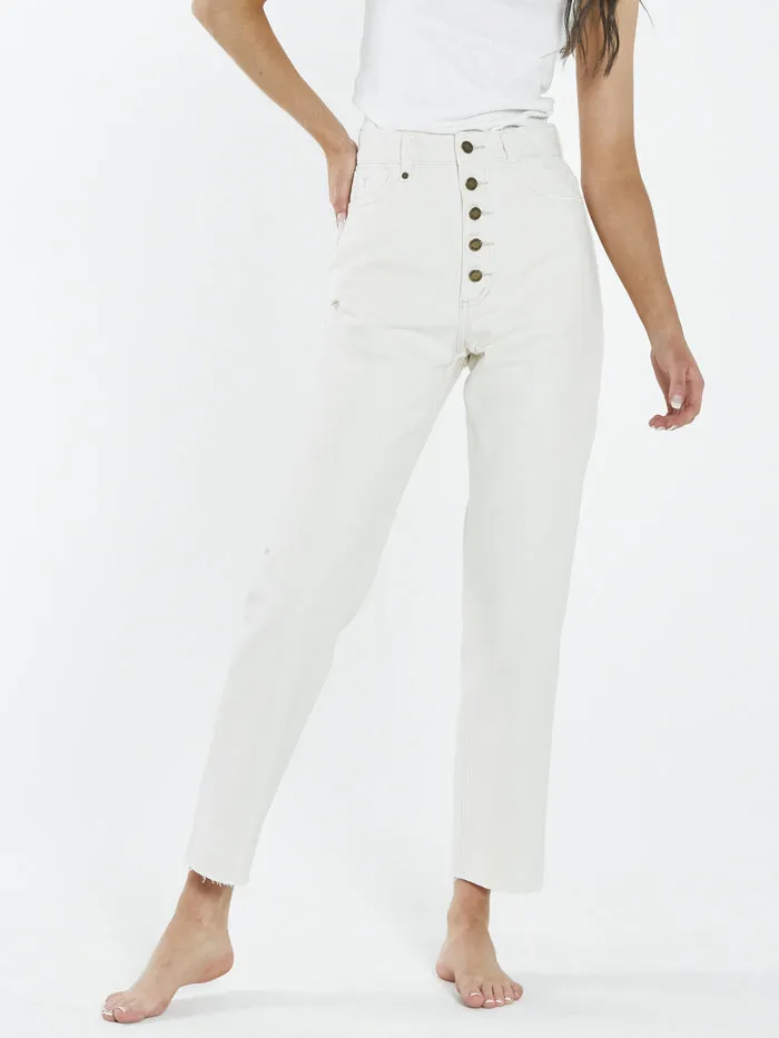 Paige Button Jean - Shady White sold by Thrills