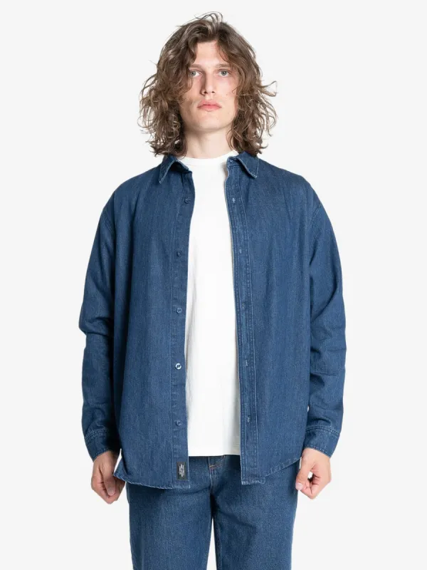 Canyon Long Sleeve Shirt - Double Indigo Rinse sold by Thrills