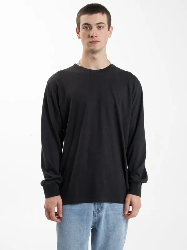 Hemp Thrills Embro Merch Fit Long Sleeve Tee - Black sold by Thrills