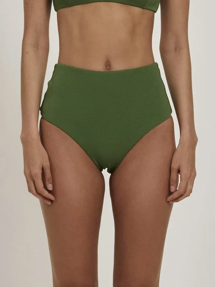 Adira High Waist Bikini Bottom - Kiwi Green sold by Thrills