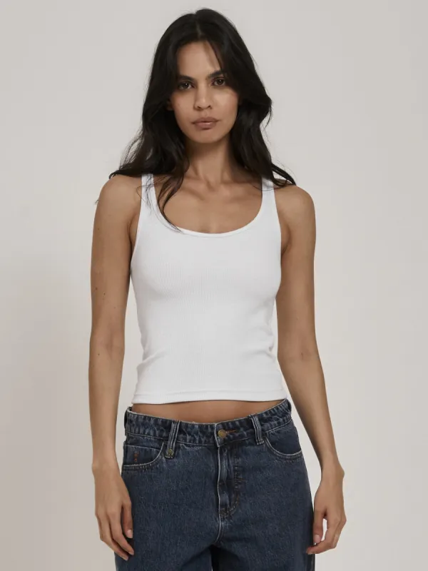 Elle Plunge Tank - White sold by Thrills