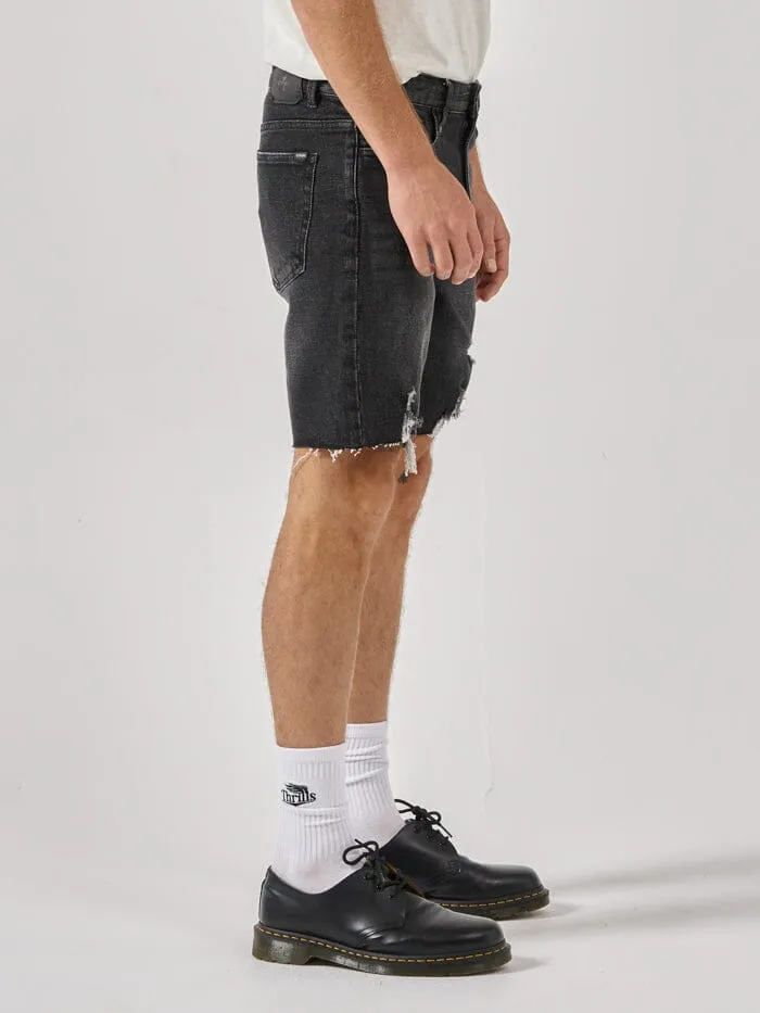 Destroyed Bones Denim Short - Smoke Black sold by Thrills product image thumbnail 4