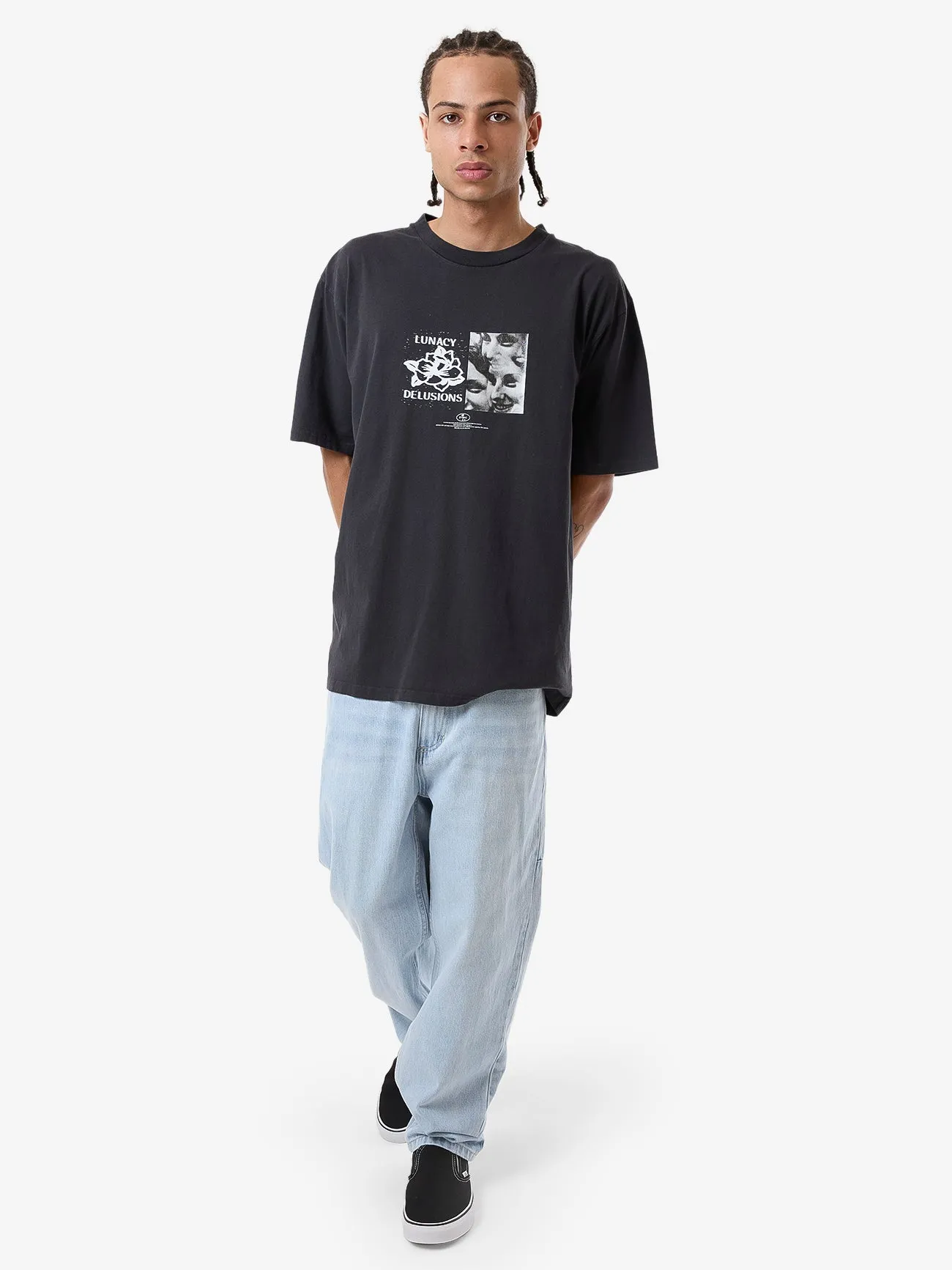 Lunacy Delusions Oversize Fit Tee - Washed Black sold by Thrills product image thumbnail 3