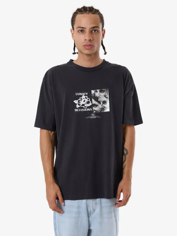 Lunacy Delusions Oversize Fit Tee - Washed Black sold by Thrills