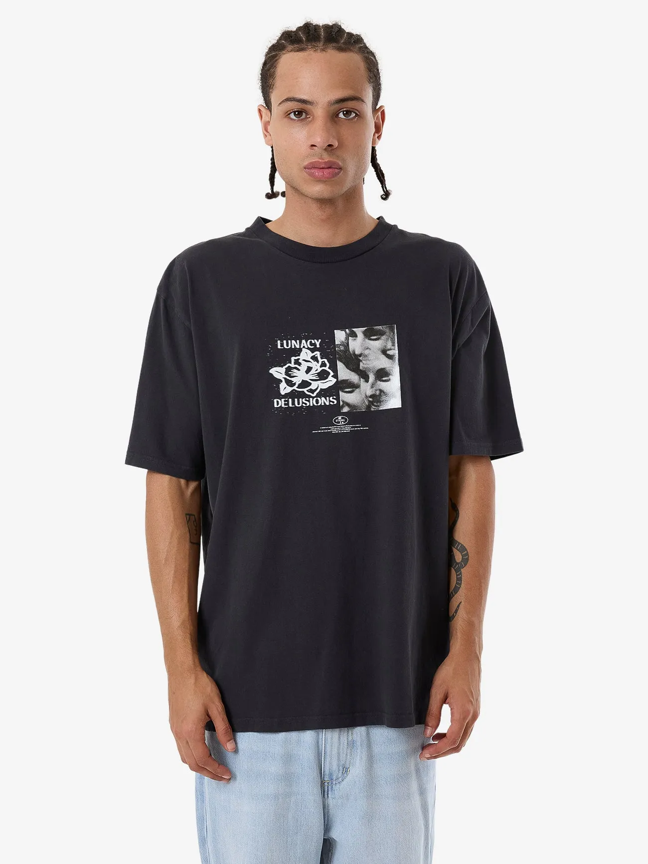 Lunacy Delusions Oversize Fit Tee - Washed Black sold by Thrills