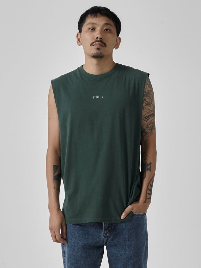 Minimal Thrills Merch Fit Muscle Tee - Mallard Green sold by Thrills