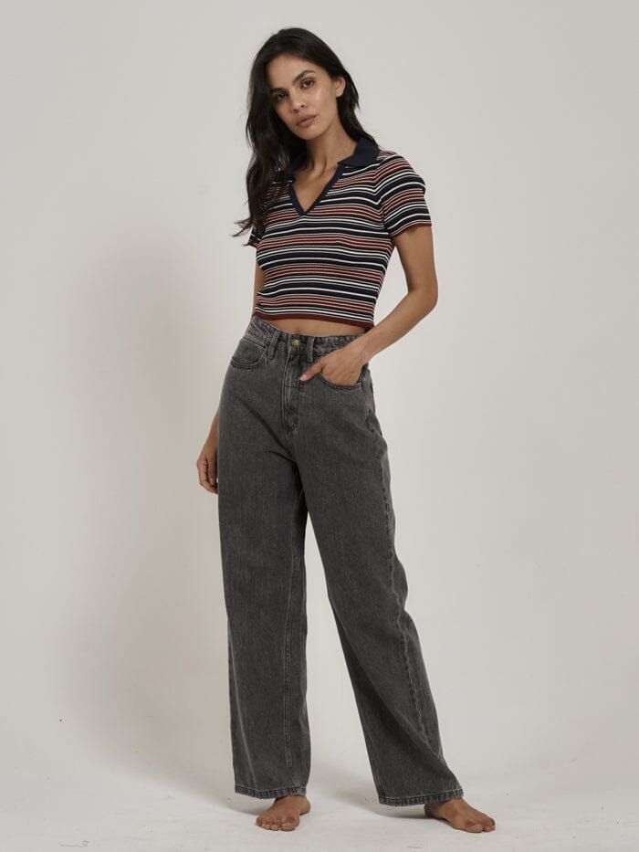 All That Stripe Knit Baby Polo Tee - Navy sold by Thrills product image thumbnail 4