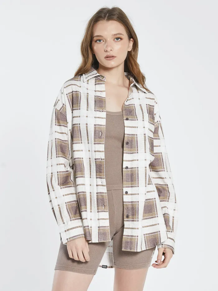 Fire Rose Oversized Flannel Shirt - Plum sold by Thrills