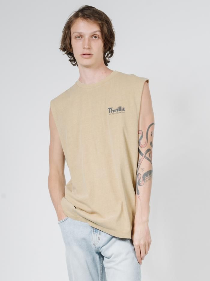 Wellness Merch Fit Muscle Tee - Faded Gold sold by Thrills