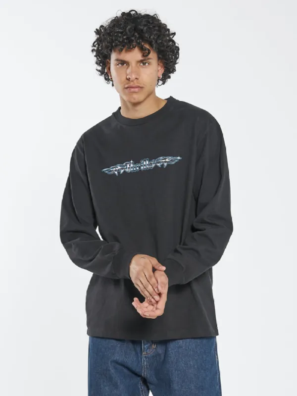 Turbulent Merch Fit Long Sleeve Tee - Black sold by Thrills