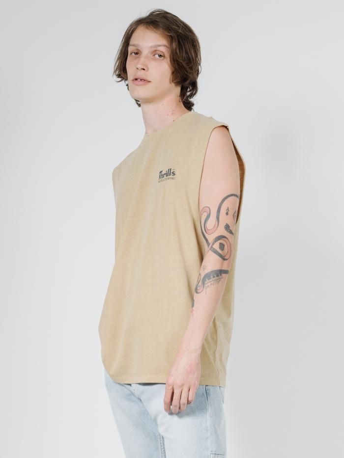 Wellness Merch Fit Muscle Tee - Faded Gold sold by Thrills product image thumbnail 3