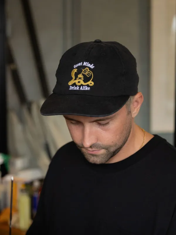 Allpress X Thrills Great Minds Drink Alike 6 Panel Cap - Black sold by Thrills