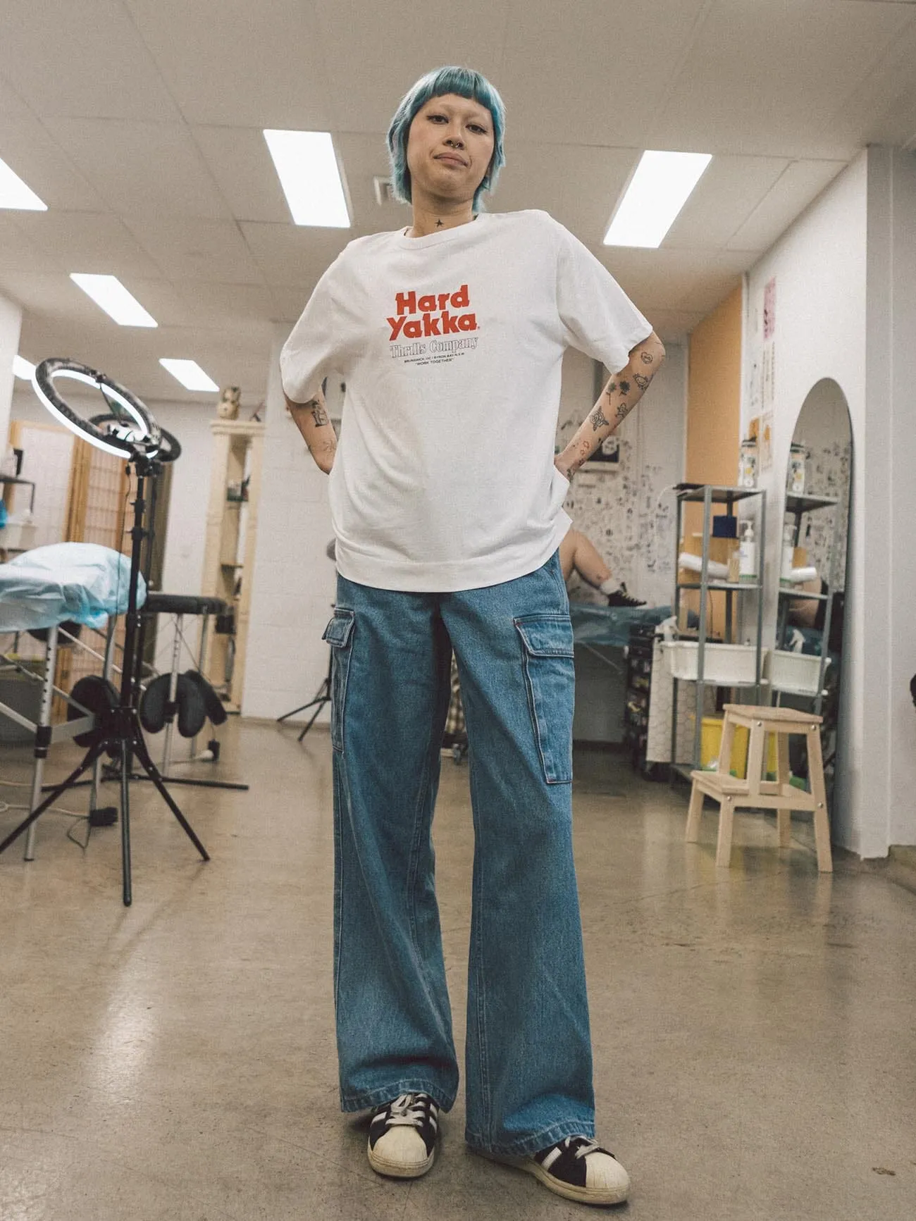 Hard Yakka X Thrills Low Union Baggy - Drill Blue sold by Thrills