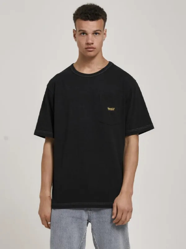 Thrills Union Oversize Fit Pocket Tee - Black sold by Thrills