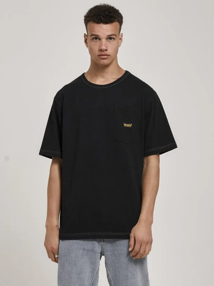 Thrills Union Oversize Fit Pocket Tee - Black sold by Thrills