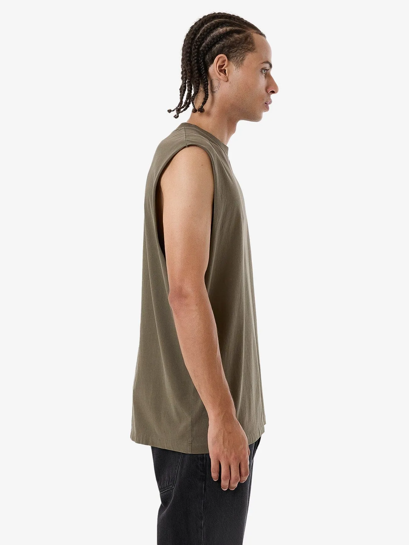 Minimal Thrills Merch Fit Muscle Tee - Tarmac sold by Thrills product image thumbnail 4