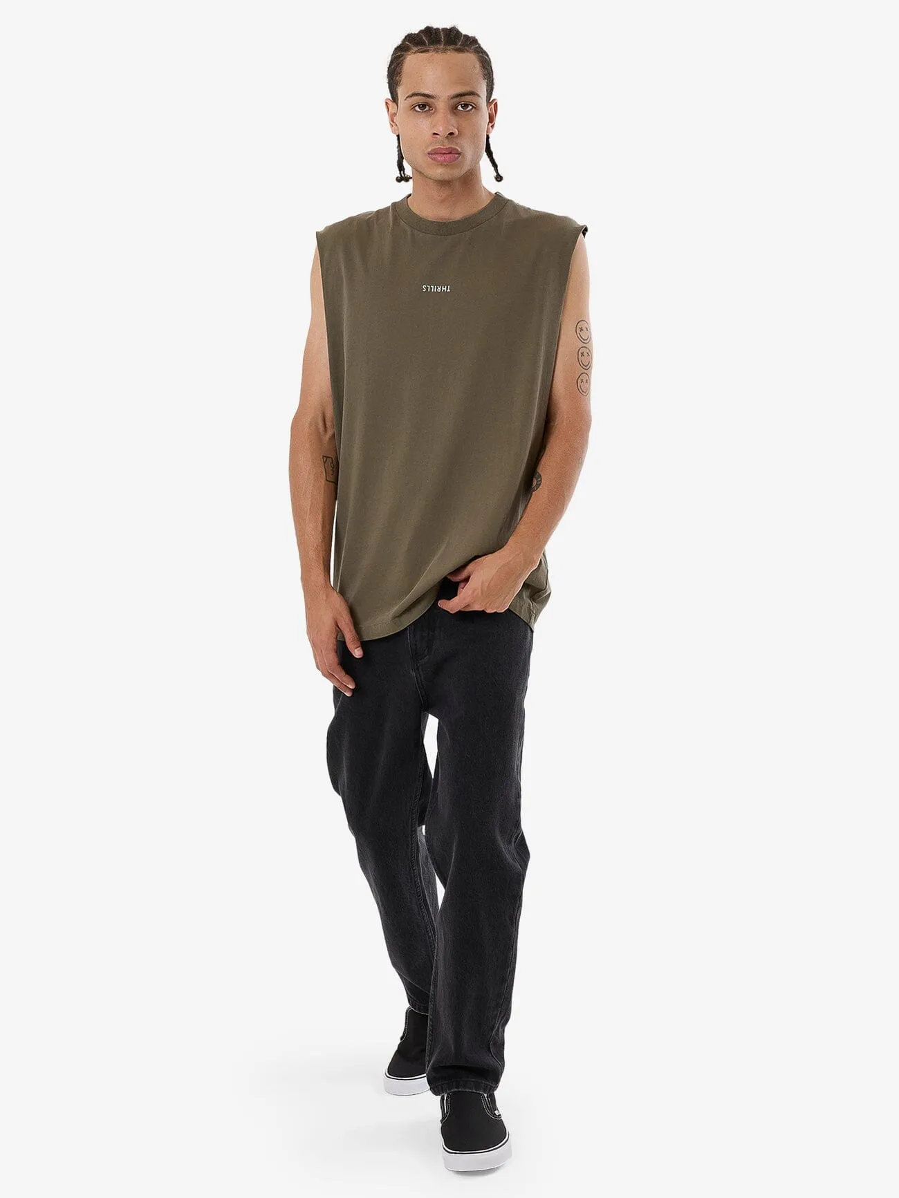 Minimal Thrills Merch Fit Muscle Tee - Tarmac sold by Thrills product image thumbnail 5