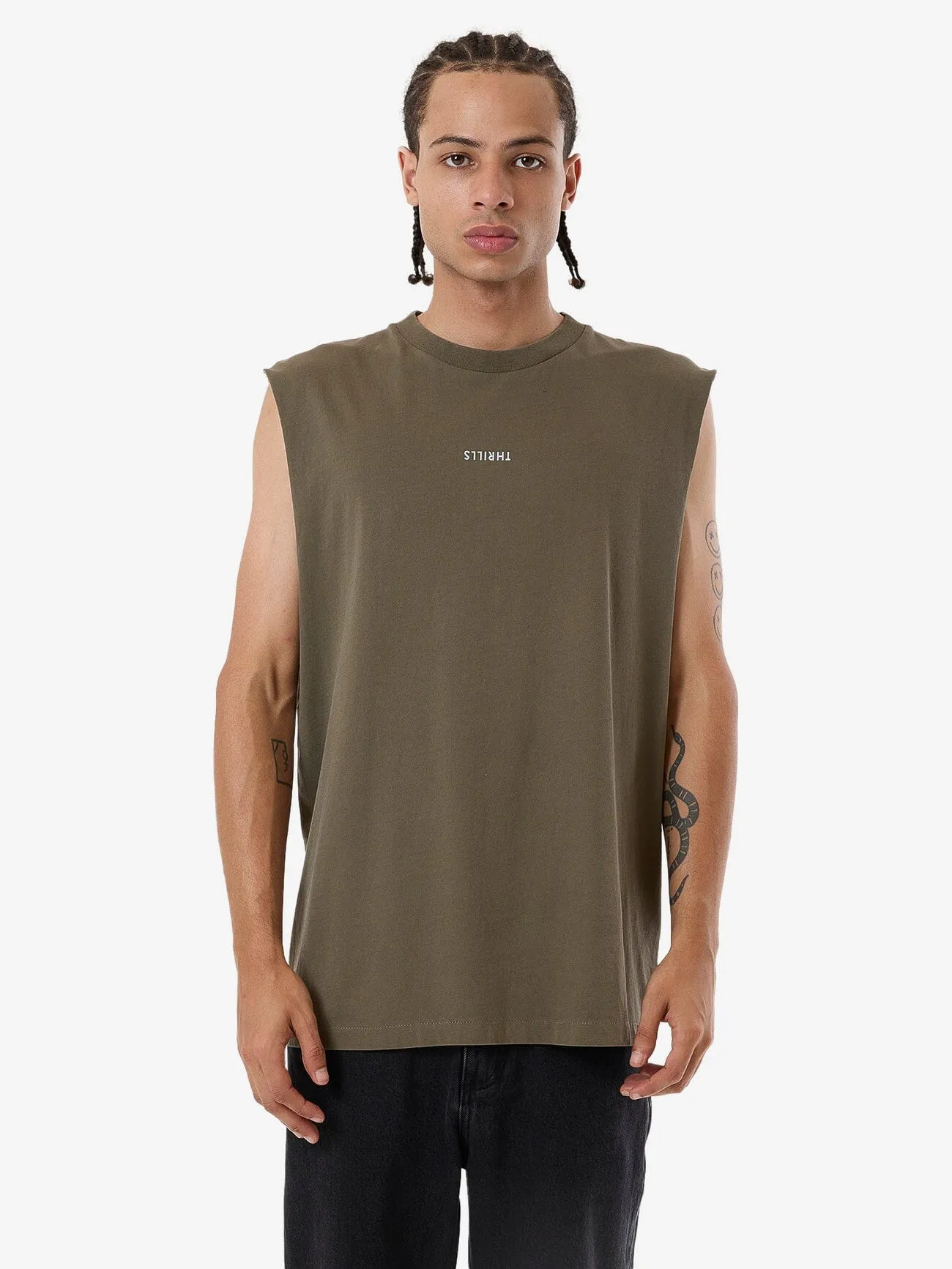 Minimal Thrills Merch Fit Muscle Tee - Tarmac sold by Thrills